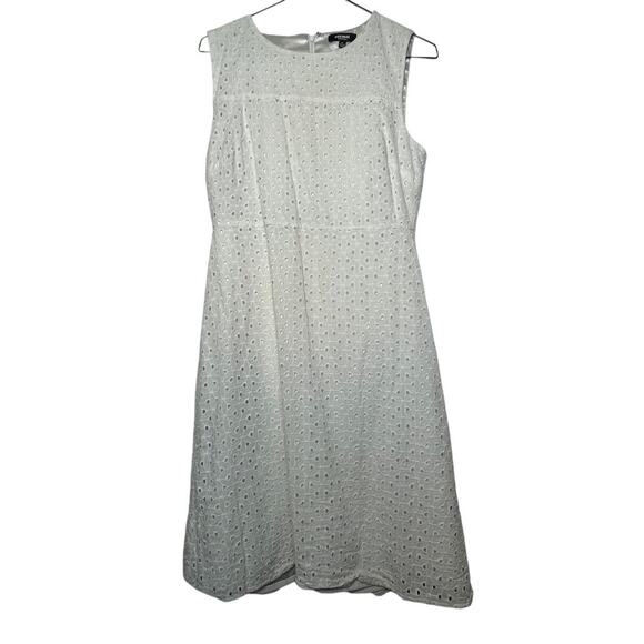 Premise Dresses & Skirts - Eyelet Lace A-line Dress White Knee Length Y2K Womens Size 6 Sleeveless Sundress